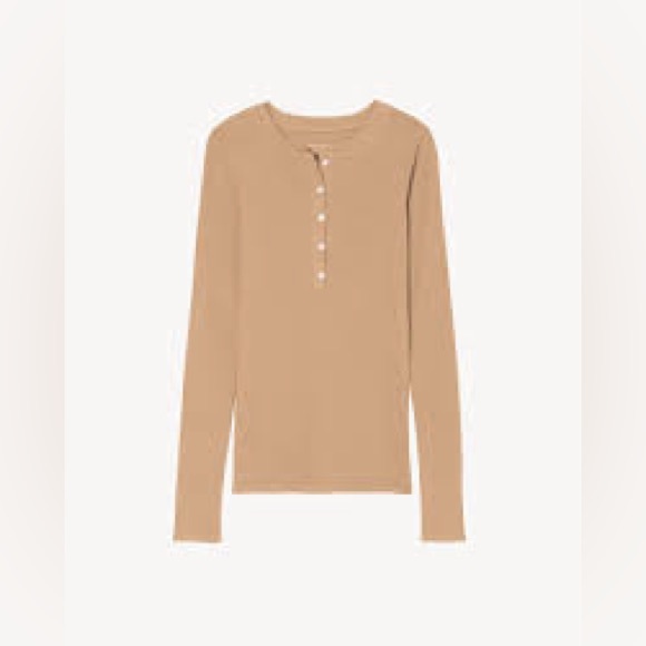 Nili Lotan Jordan Henley Tee Sz XS - Blonde - Picture 2 of 5